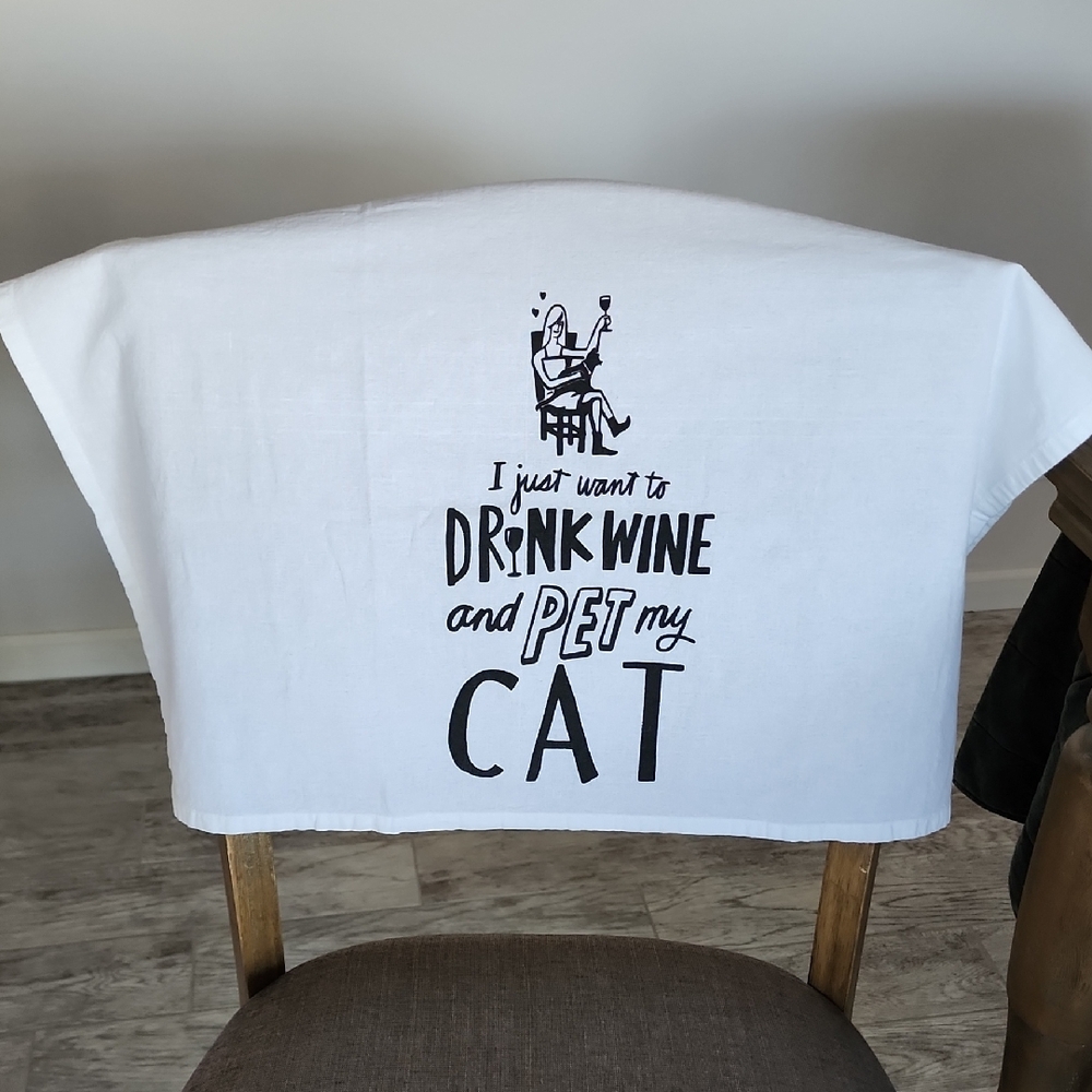 Primitives By Kathy Pet My Cat Tea Towel